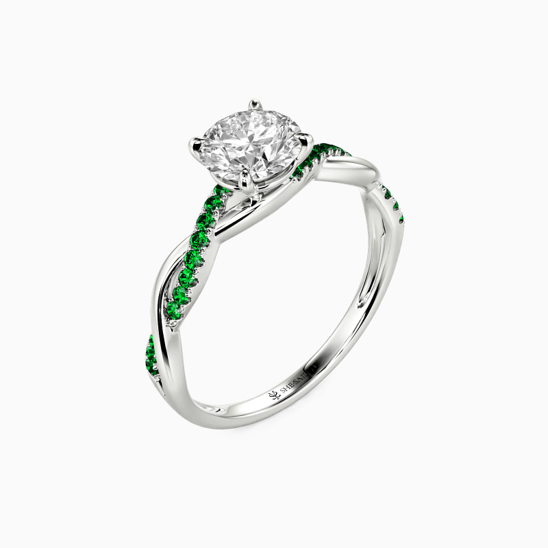 "Be Full Of Tenderness" 1.5ct Round Cut Side Stone Engagement Ring