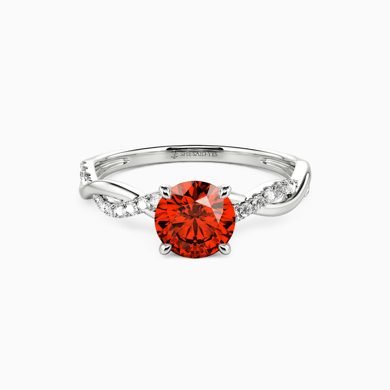 "Be Full Of Tenderness" 3ct Round Cut Side Stone Engagement Ring