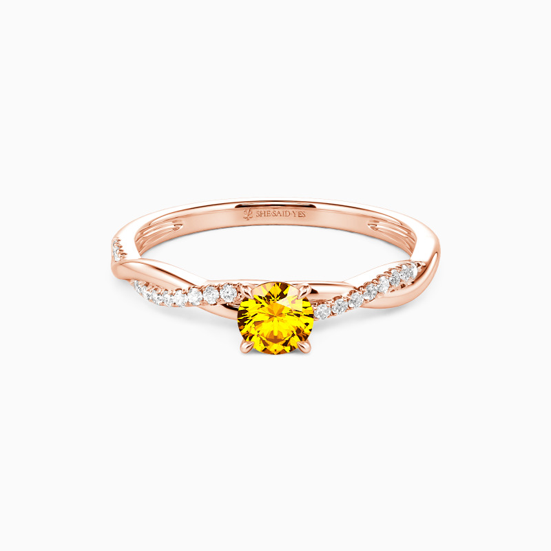 "Be Full of Tenderness" 0.3ct Round Cut Side Stone Engagement Ring