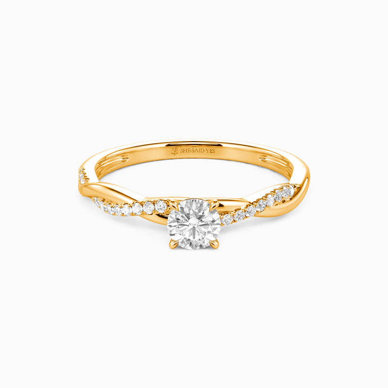 「心の陽だまり」 0.3ct ダイヤ 指輪 ラウンド ツイスト 婚約指輪