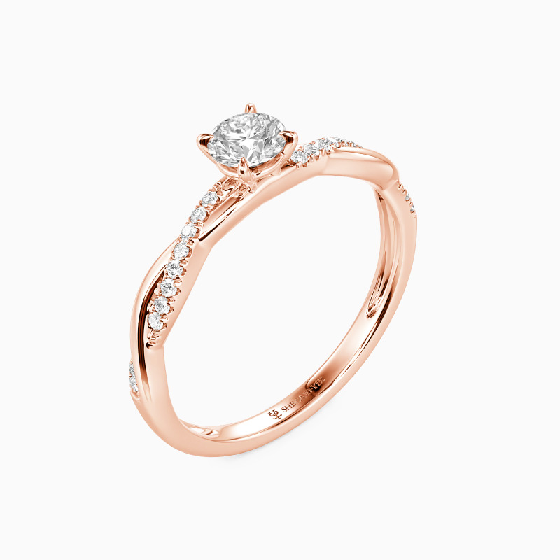 "Voller Zärtlichkeit" Verlobungsring 0,3 ct Rundschliff mit Seitensteinen