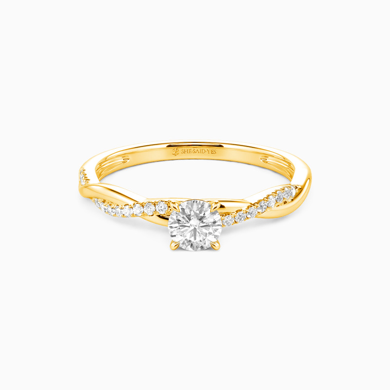 "Voller Zärtlichkeit" Verlobungsring 0,5 ct Rundschliff mit Seitensteinen