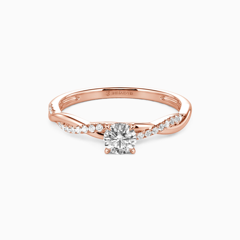 "Voller Zärtlichkeit" Verlobungsring 0,5 ct Rundschliff mit Seitensteinen