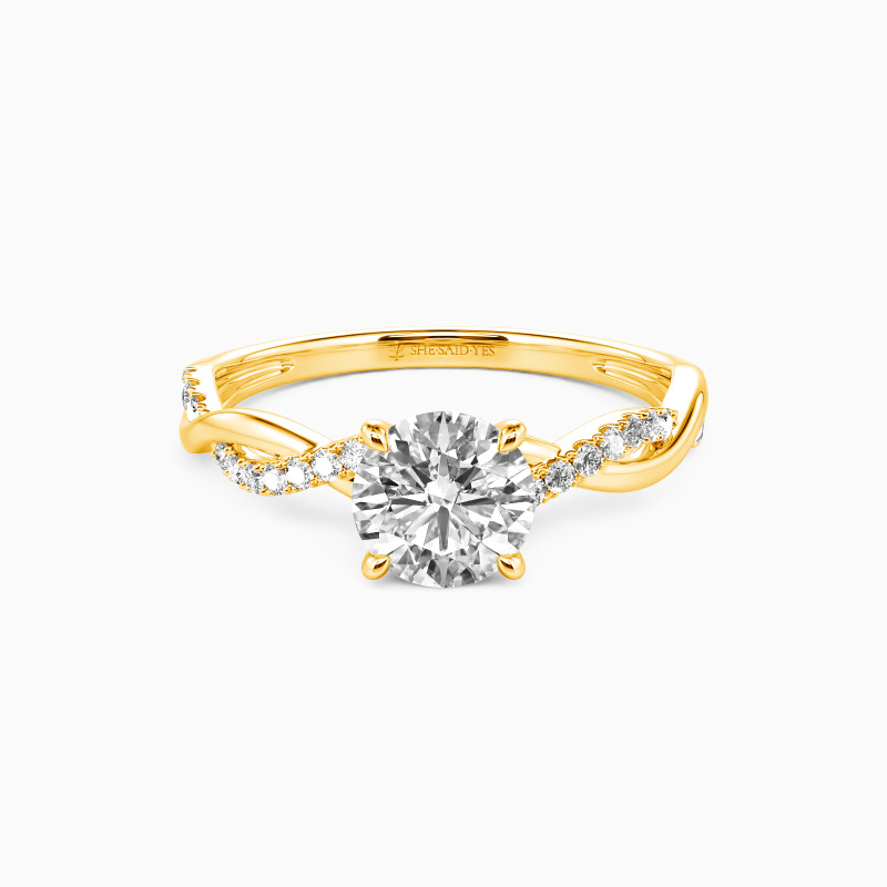 "Be Full Of Tenderness" 0.8ct Round Cut Side Stone Engagement Ring
