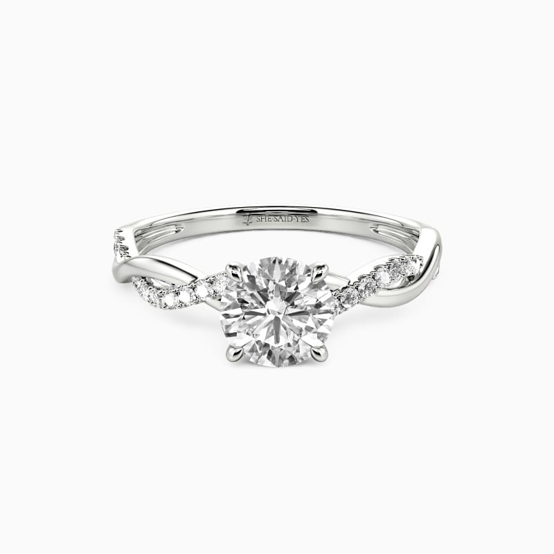 "Be Full Of Tenderness" Round Cut Side Stone Engagement Ring
