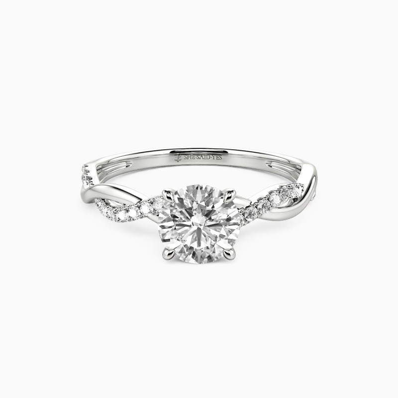 "Be Full Of Tenderness" 0.8ct Round Cut Side Stone Engagement Ring