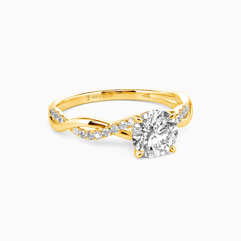 "Be Full Of Tenderness" 0.8ct Round Cut Side Stone Engagement Ring