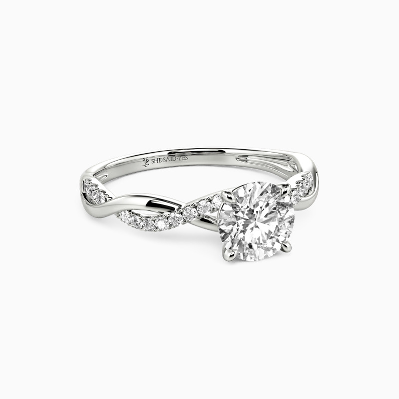 "Be Full Of Tenderness" Round Cut Side Stone Engagement Ring