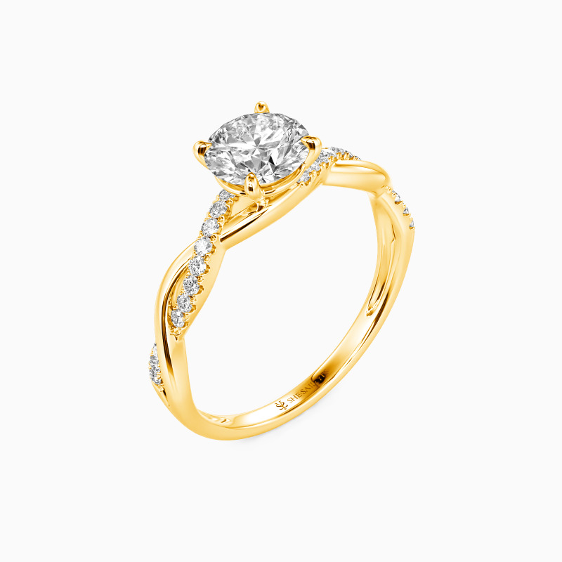 "Be Full Of Tenderness" 0.8ct Round Cut Side Stone Engagement Ring