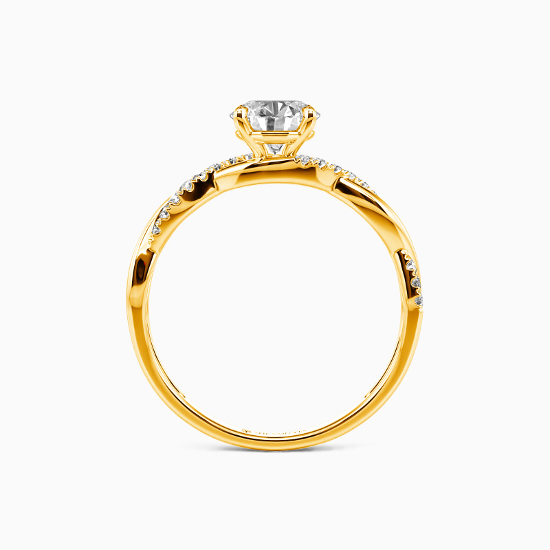 "Be Full Of Tenderness" 0.8ct Round Cut Side Stone Engagement Ring