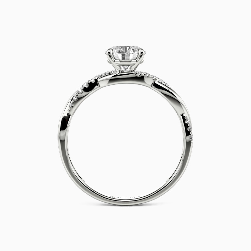 "Be Full Of Tenderness" 0.8ct Round Cut Side Stone Engagement Ring