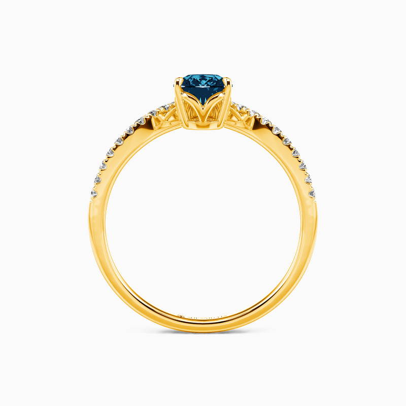 "A Drop Of Memories" Pear Cut Side Stone Engagement Ring