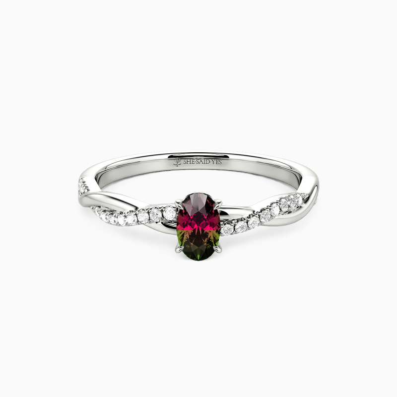 「純粋な愛」オーバル 0.3ct サイドストーン 婚約指輪