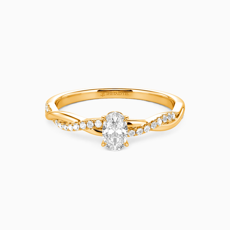 「純粋な愛」オーバル 0.3ct サイドストーン 婚約指輪 