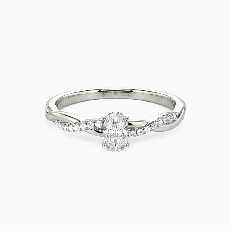 「純粋な愛」オーバル 0.3ct サイドストーン 婚約指輪