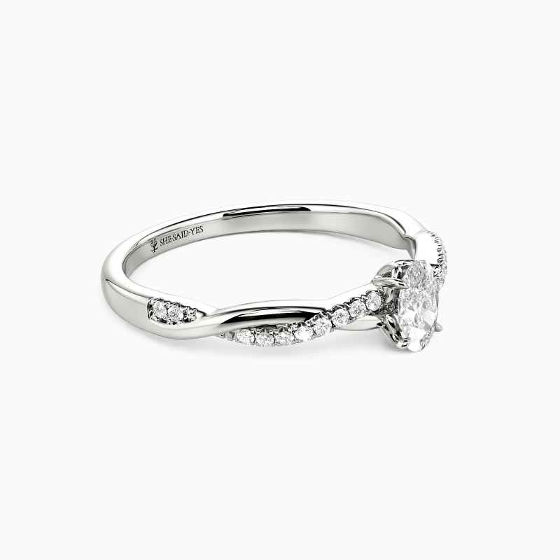 "Umschließe Mich" Verlobungsring 0,3 ct Oval-Schliff mit Seitensteinen