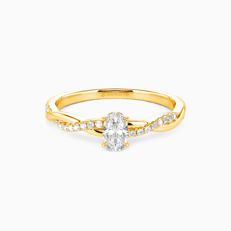 "Umschließe Mich" Verlobungsring 0,5 ct Oval-Schliff mit Seitensteinen