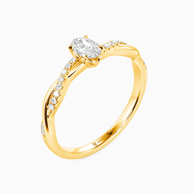 "Umschließe Mich" Verlobungsring 0,5 ct Oval-Schliff mit Seitensteinen