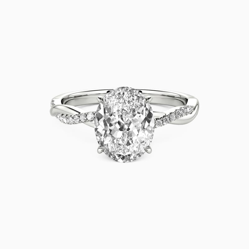 "Come Around Me" Oval Cut Side Stone Engagement Ring