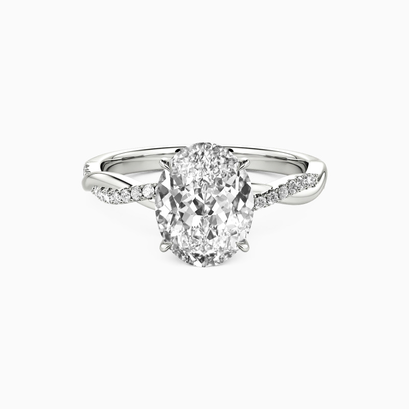 "Come Around Me" 2ct Oval Cut Side Stone Engagement Ring