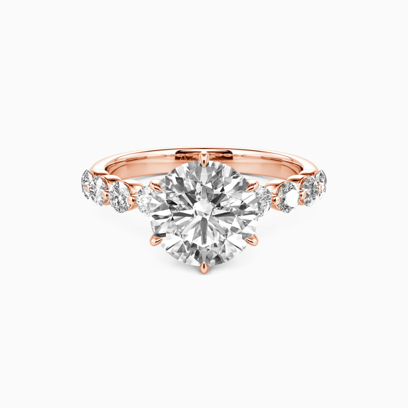 "My Forever After" Round Cut Side Stone Engagement Ring
