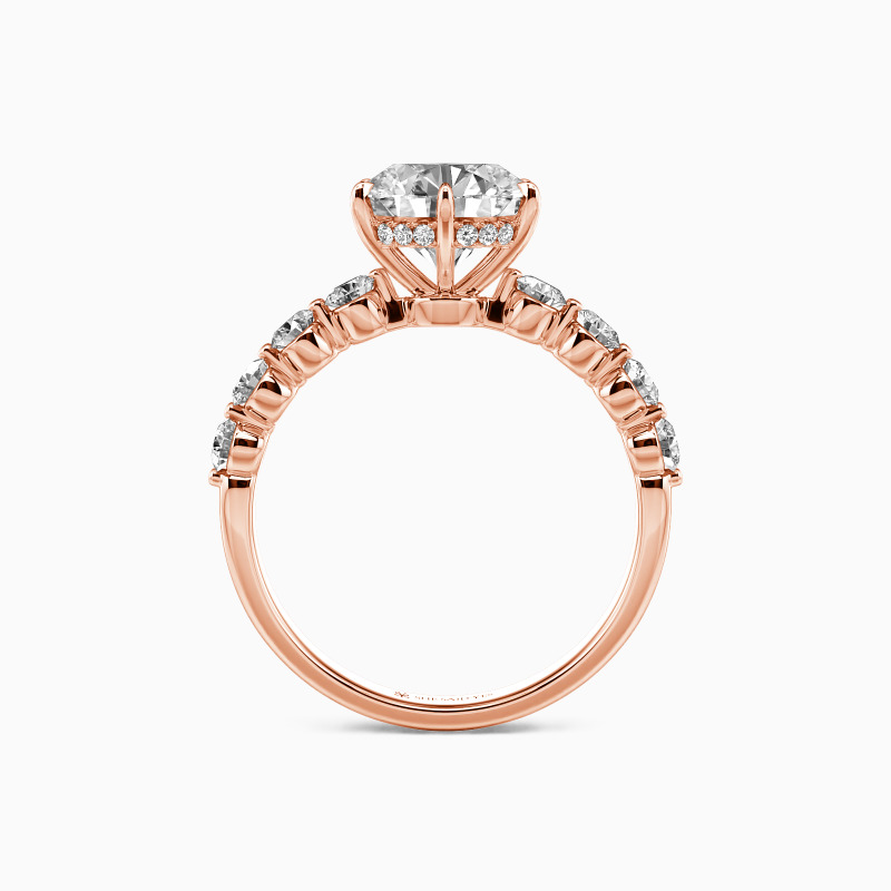 "My Forever After" Round Cut Side Stone Engagement Ring