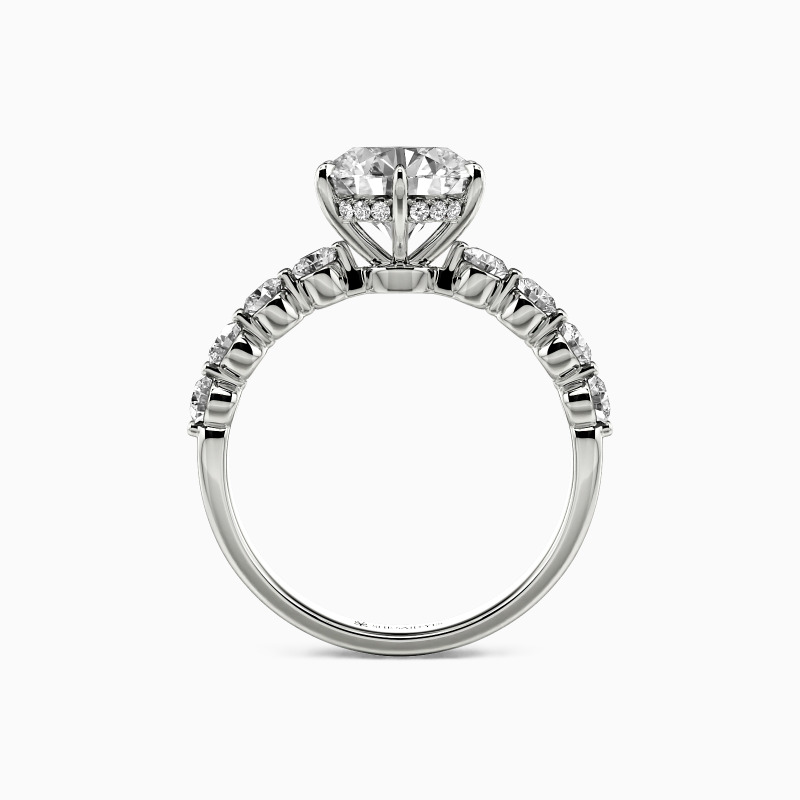 "My Forever After" Round Cut Side Stone Engagement Ring