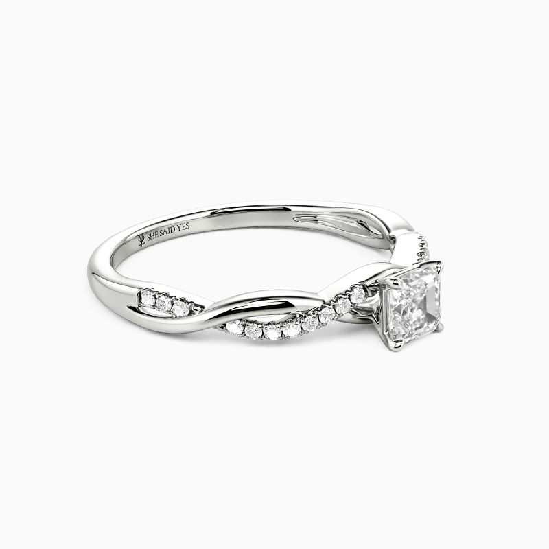 "Seelenverwandten-Versprechen" Verlobungsring 0,35 ct Asscher mit Seitensteinen