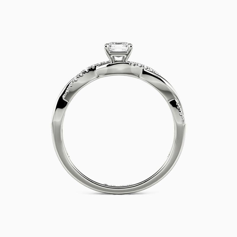 "Seelenverwandten-Versprechen" Verlobungsring 0,35 ct Asscher mit Seitensteinen