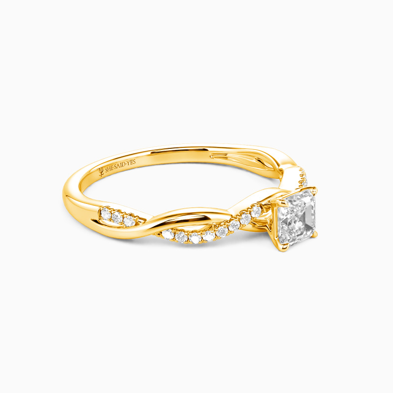 "Seelenverwandten-Versprechen" Verlobungsring 0,5 ct Asscher mit Seitensteinen