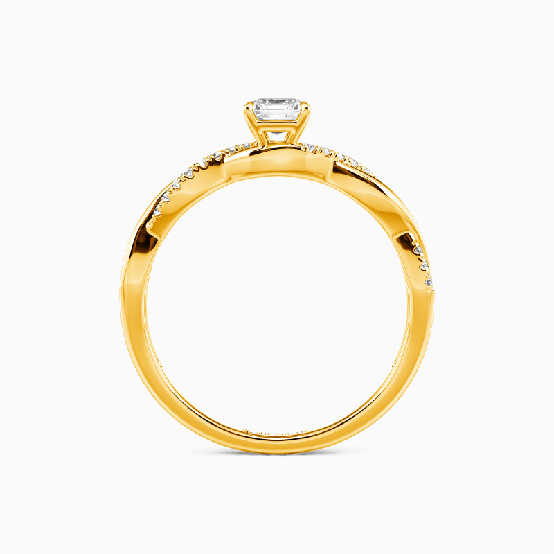 "Seelenverwandten-Versprechen" Verlobungsring 0,5 ct Asscher mit Seitensteinen