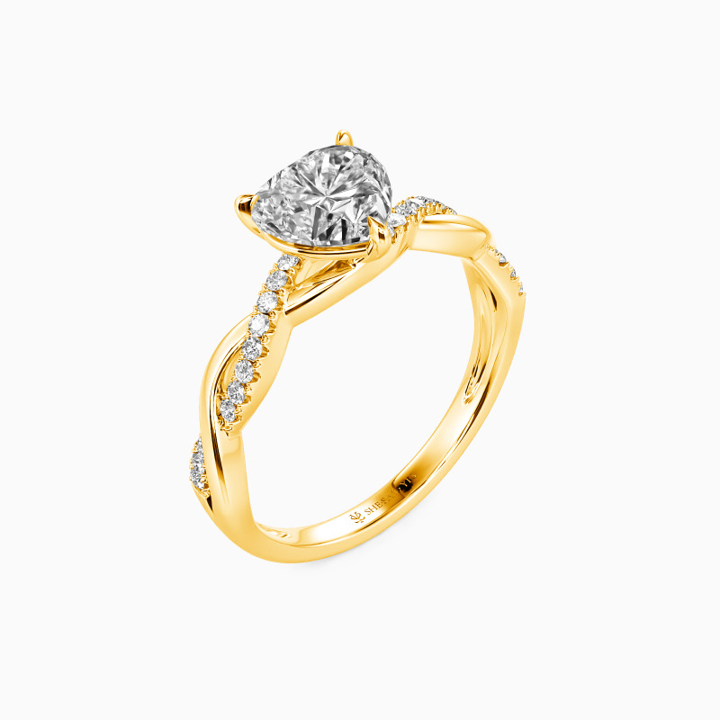 "My Eternal Commitment" 1.5ct Heart Cut Side Stone Engagement Ring