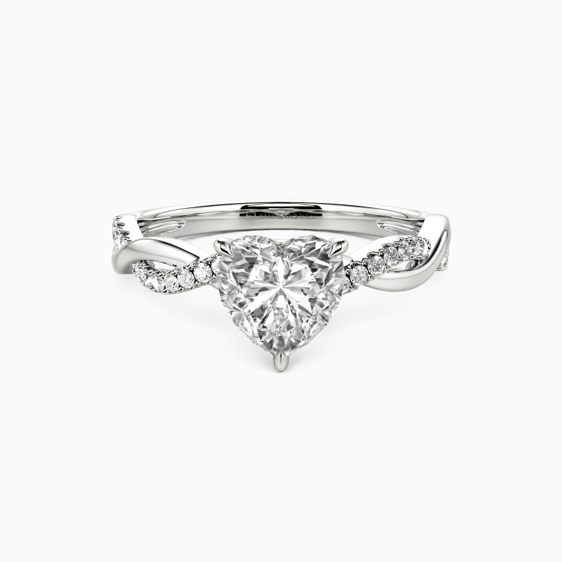 "My Eternal Commitment" 1ct Heart Cut Side Stone Engagement Ring