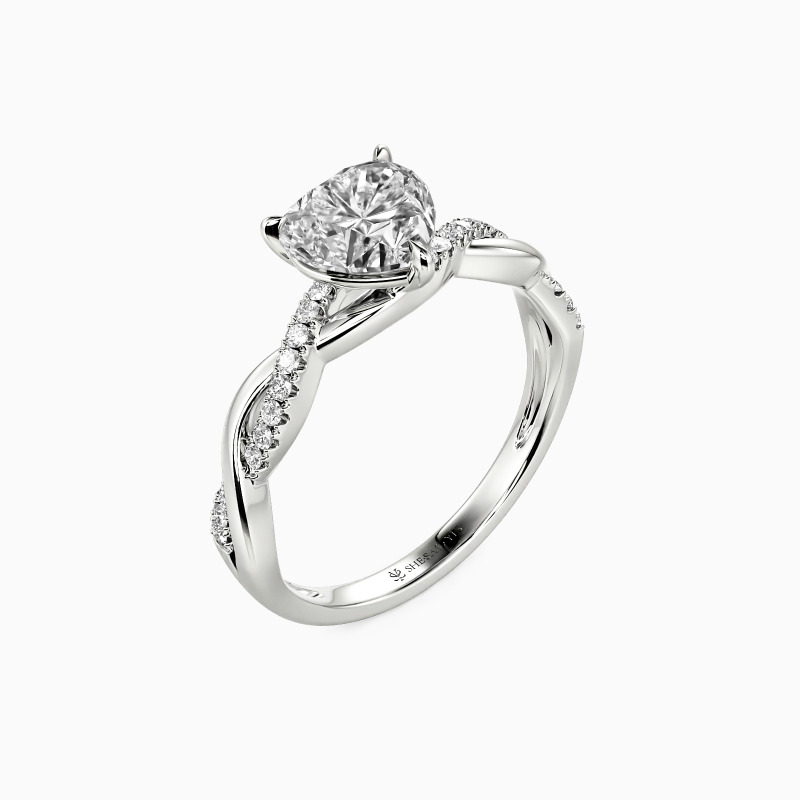"My Eternal Commitment" 1ct Heart Cut Side Stone Engagement Ring