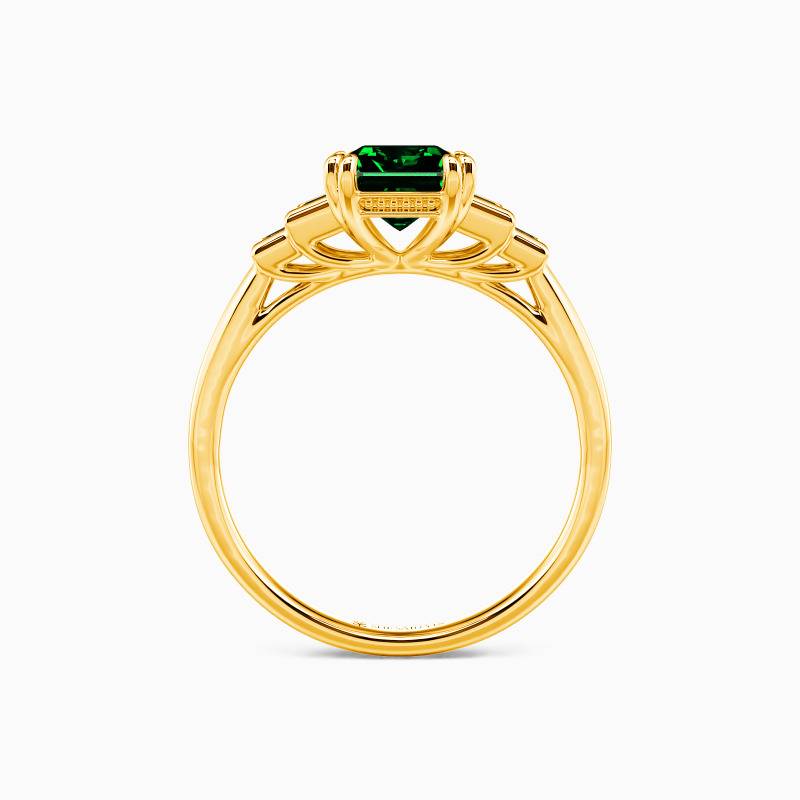 "Lasting Fondness" Radiant Cut Side Stone Engagement Ring