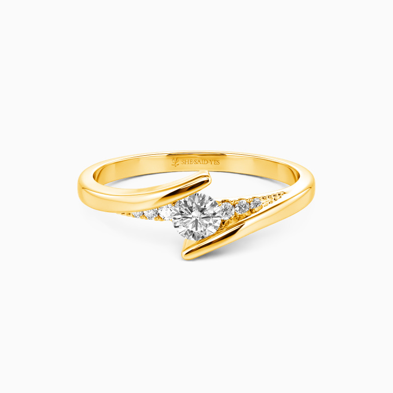 "Multiple Love By Infinity" Round Cut Side Stone Engagement Ring