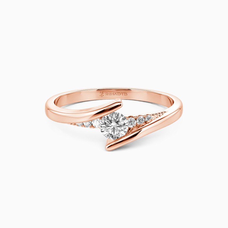 "Multiple Love By Infinity" Round Cut Side Stone Engagement Ring