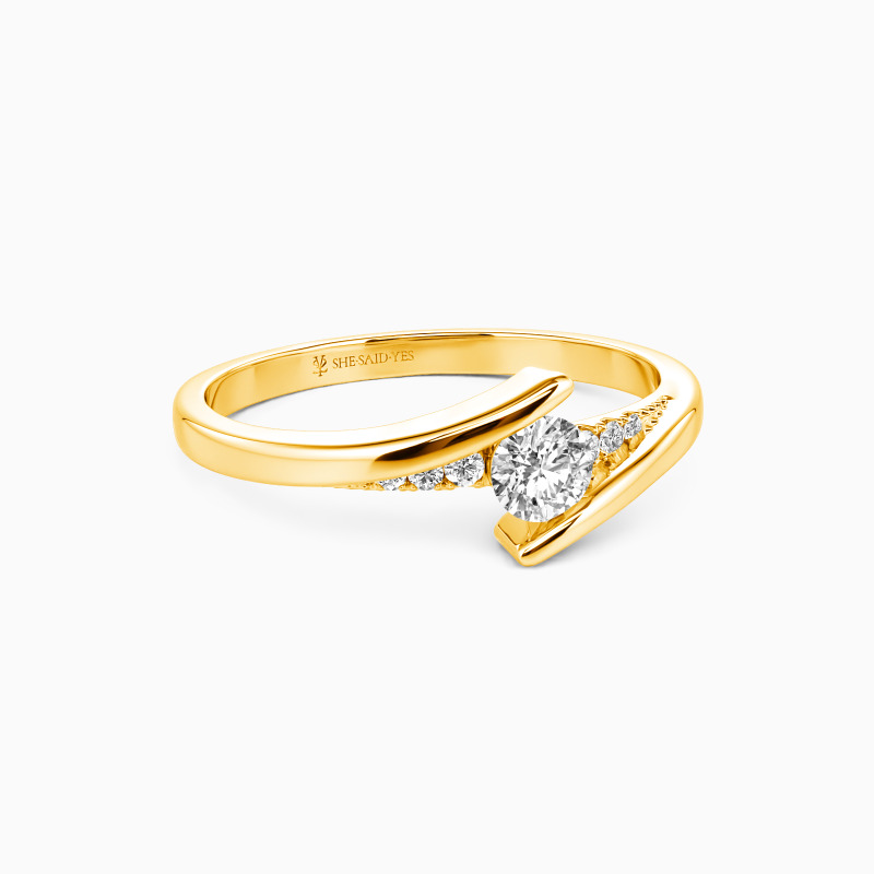 "Multiple Love By Infinity" Round Cut Side Stone Engagement Ring