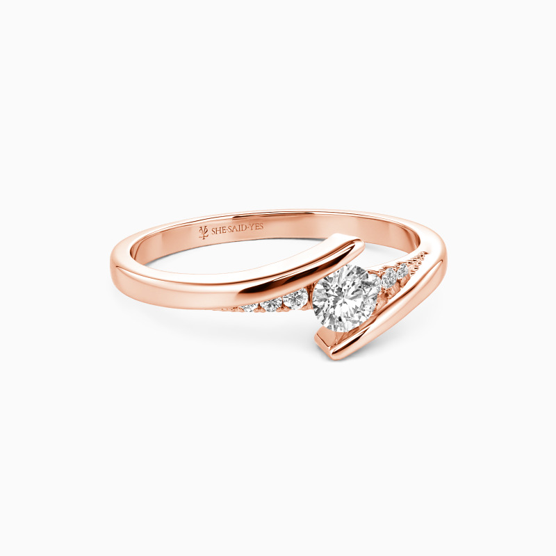 "Multiple Love By Infinity" Round Cut Side Stone Engagement Ring