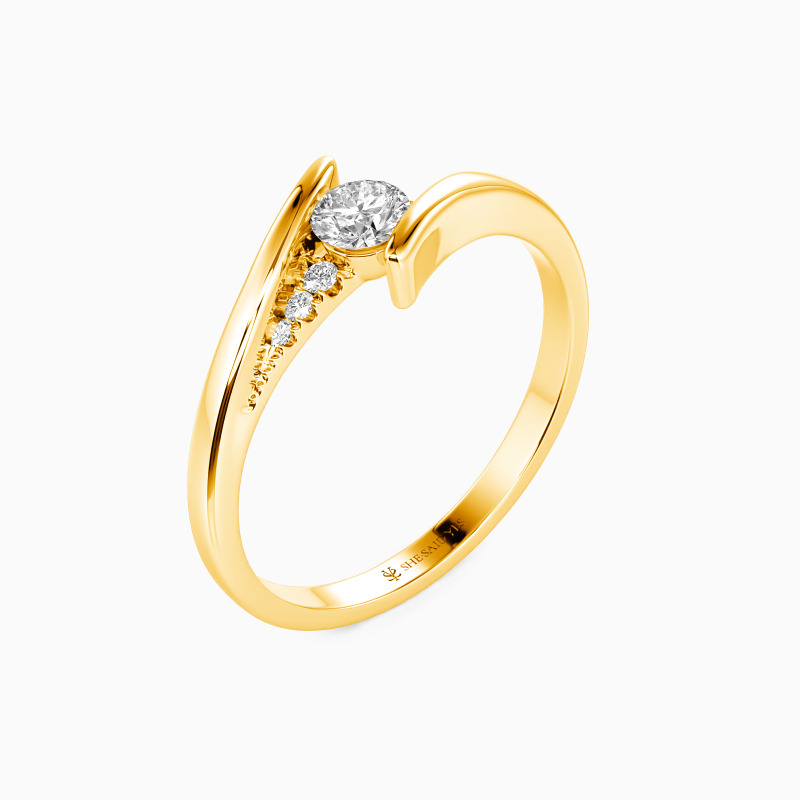 "Multiple Love By Infinity" Round Cut Side Stone Engagement Ring