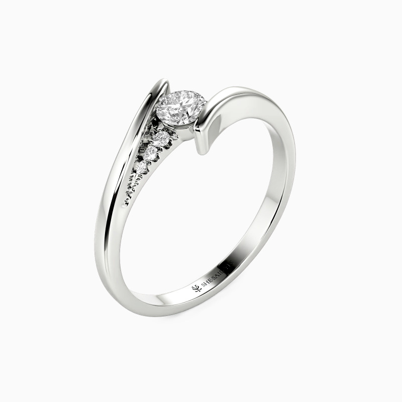 "Multiple Love By Infinity" Round Cut Side Stone Engagement Ring