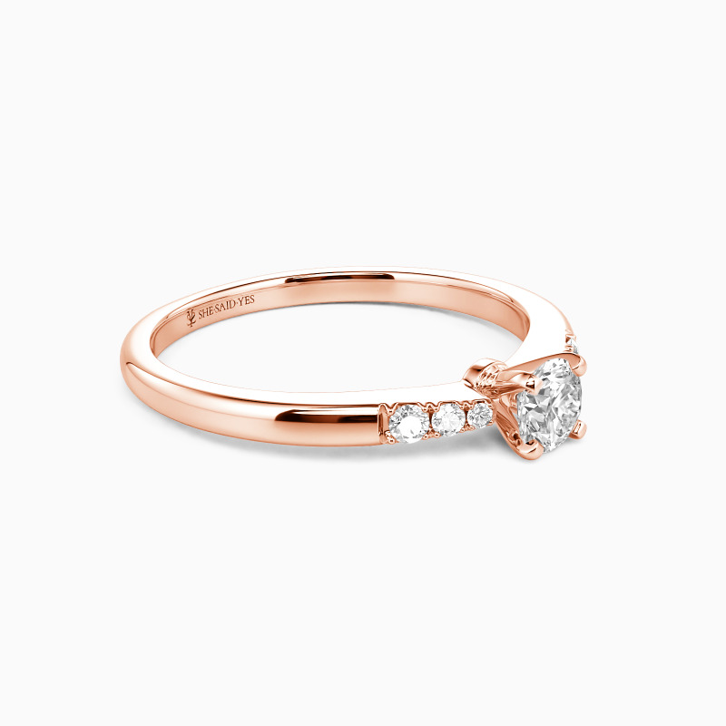 "Magischer Moment" Verlobungsring 0,8 ct Rund mit Seitensteinen