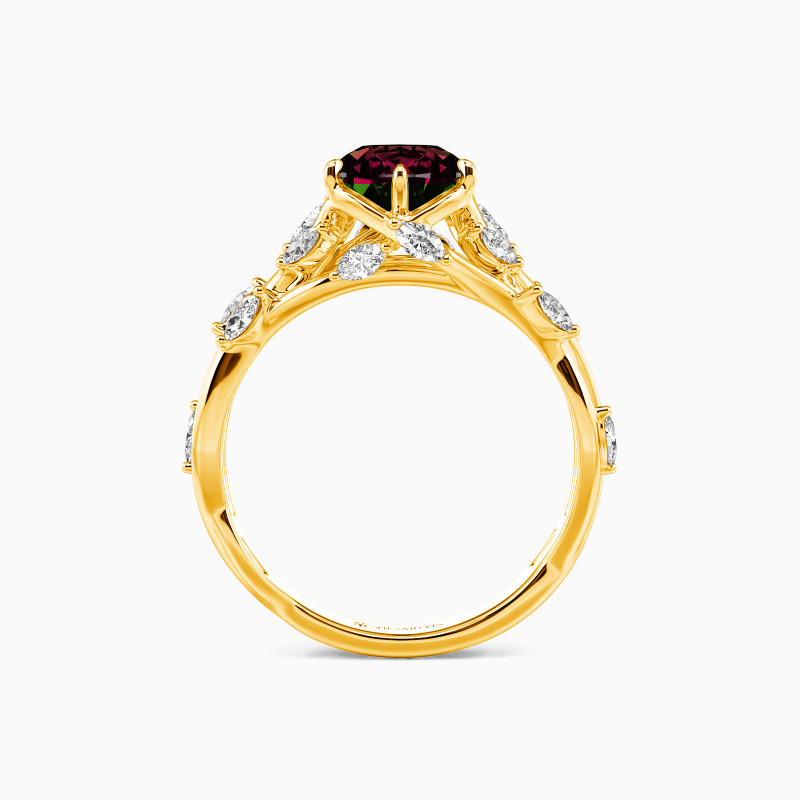 "Whisper Of Flowers" Pear Cut Side Stone Engagement Ring
