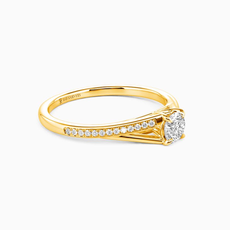 "Deine Liebe" Verlobungsring 0,5 ct Rund mit Seitensteinen