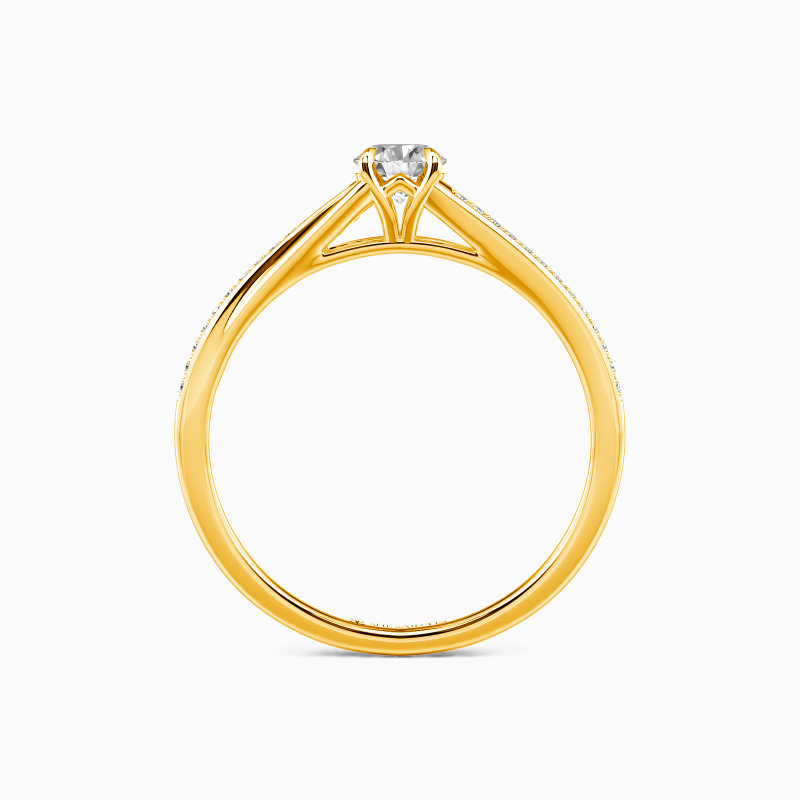 "Deine Liebe" Verlobungsring 0,5 ct Rund mit Seitensteinen