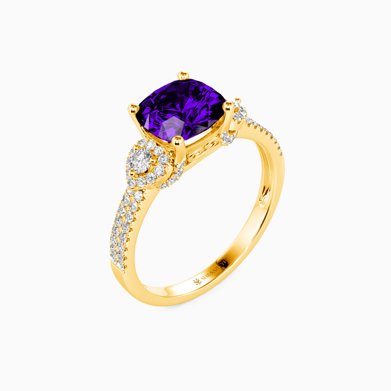 "Grow Old With Me" 1ct Cushion Cut Side Stone Engagement Ring