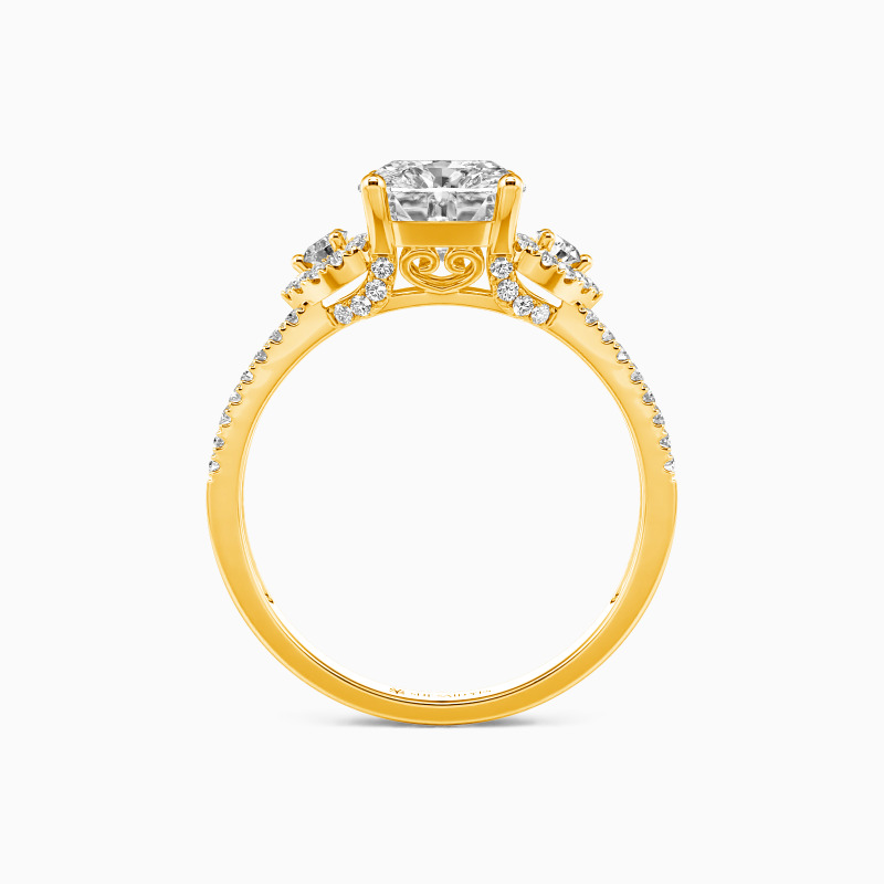"Grow Old With Me" 2ct Cushion Cut Side Stone Engagement Ring