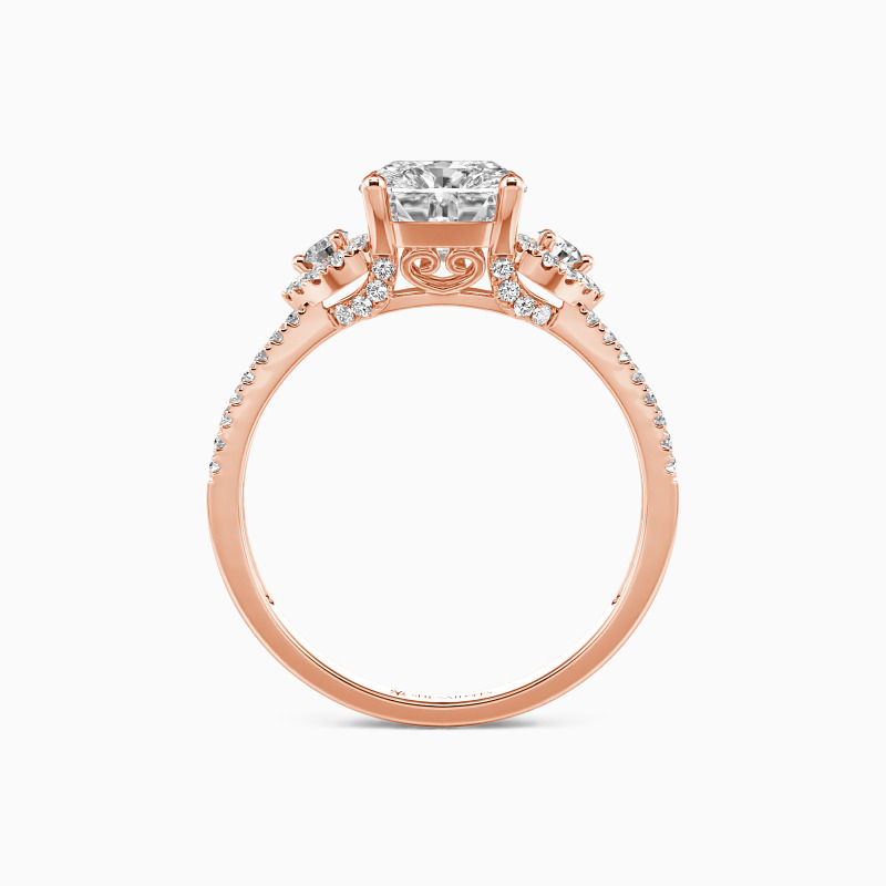 "Grow Old With Me" 2ct Cushion Cut Side Stone Engagement Ring