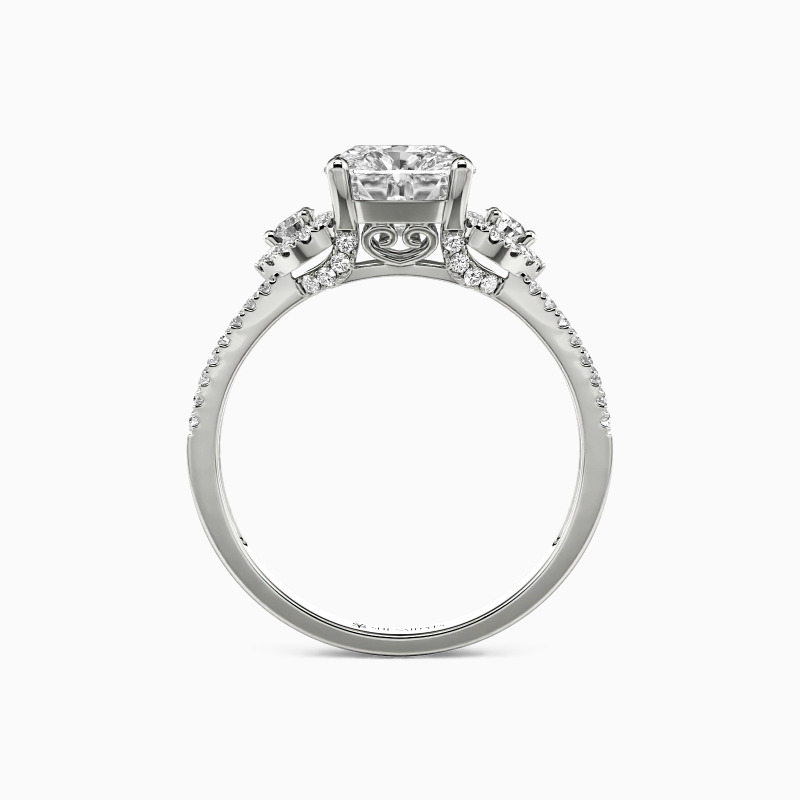 "Grow Old With Me" 2ct Cushion Cut Side Stone Engagement Ring