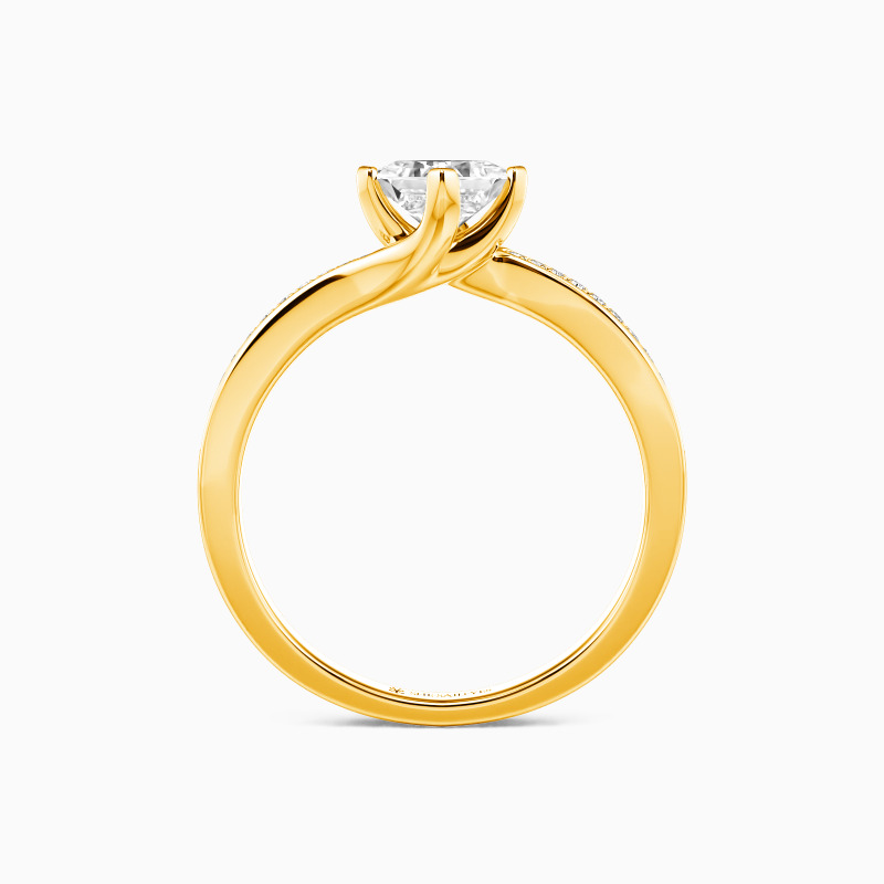 "Es Musste Dich Sein" Verlobungsring 0,6 ct Princess-Schliff mit Seitensteinen